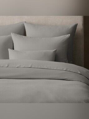 Restoration Hardware 100% Cotton King Duvet, Medium Grey